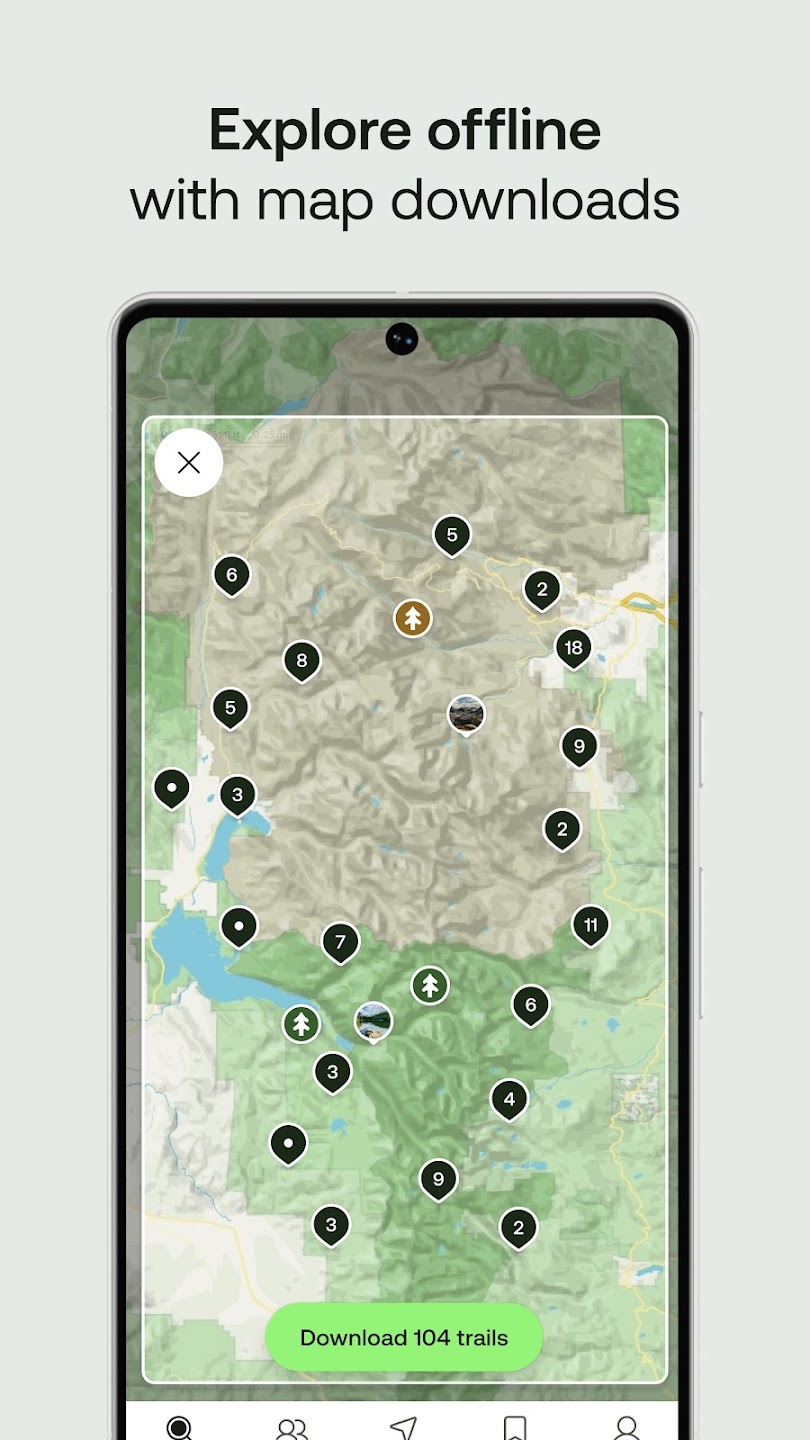 AllTrails offline maps screenshot