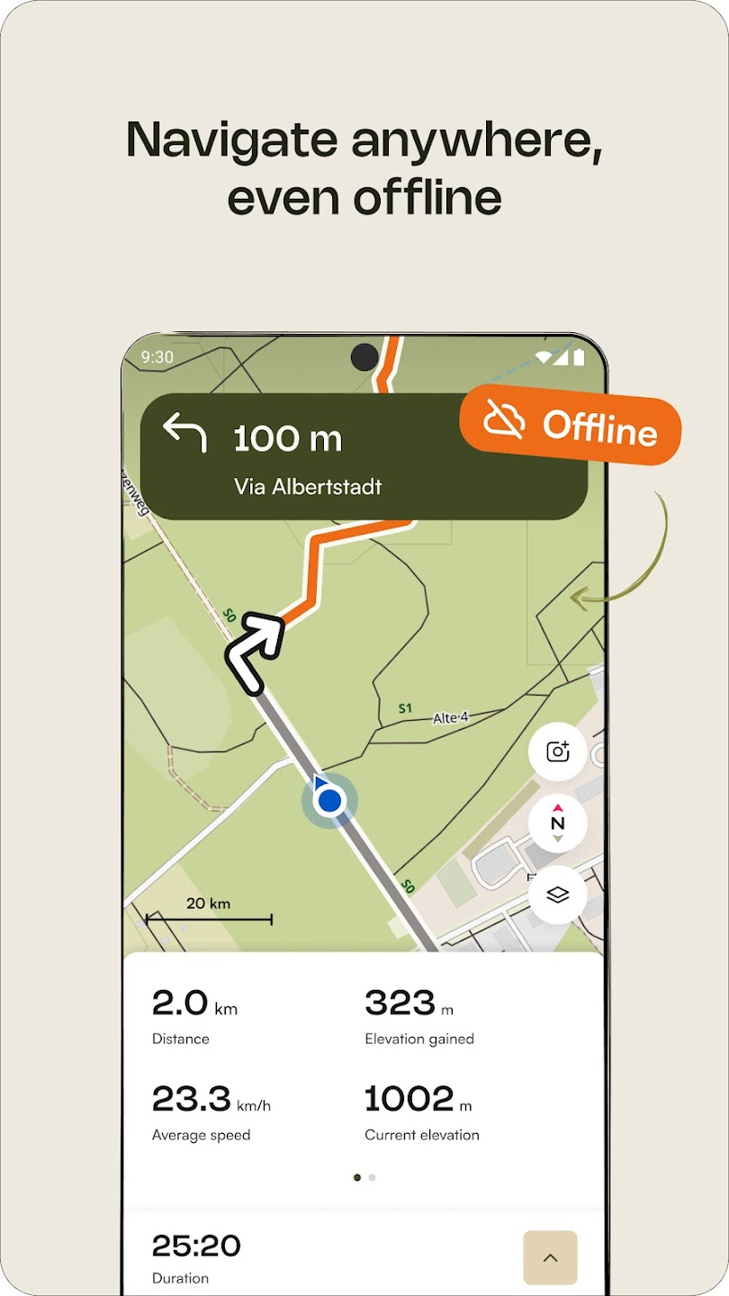 Komoot navigation screenshot