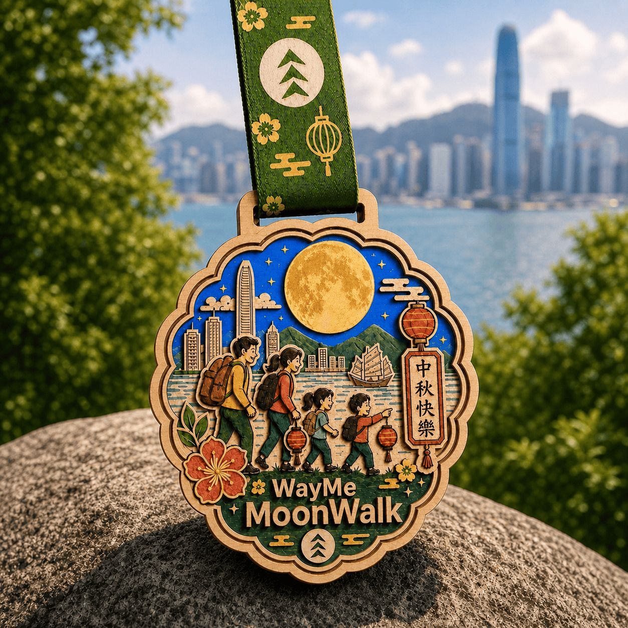 Concept image of the WayMe MoonWalk commemorative medal