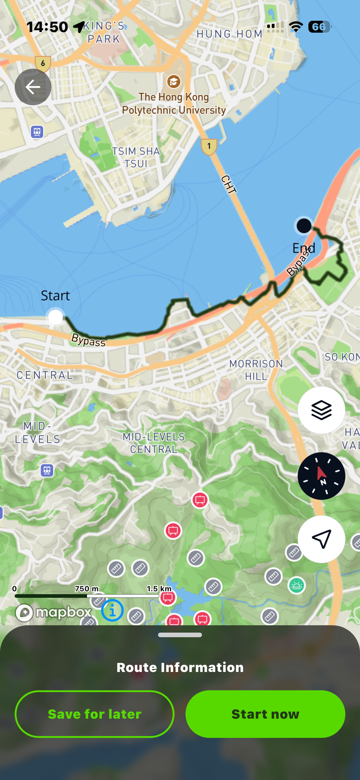 Route overview map for Harbour Moon Stroll