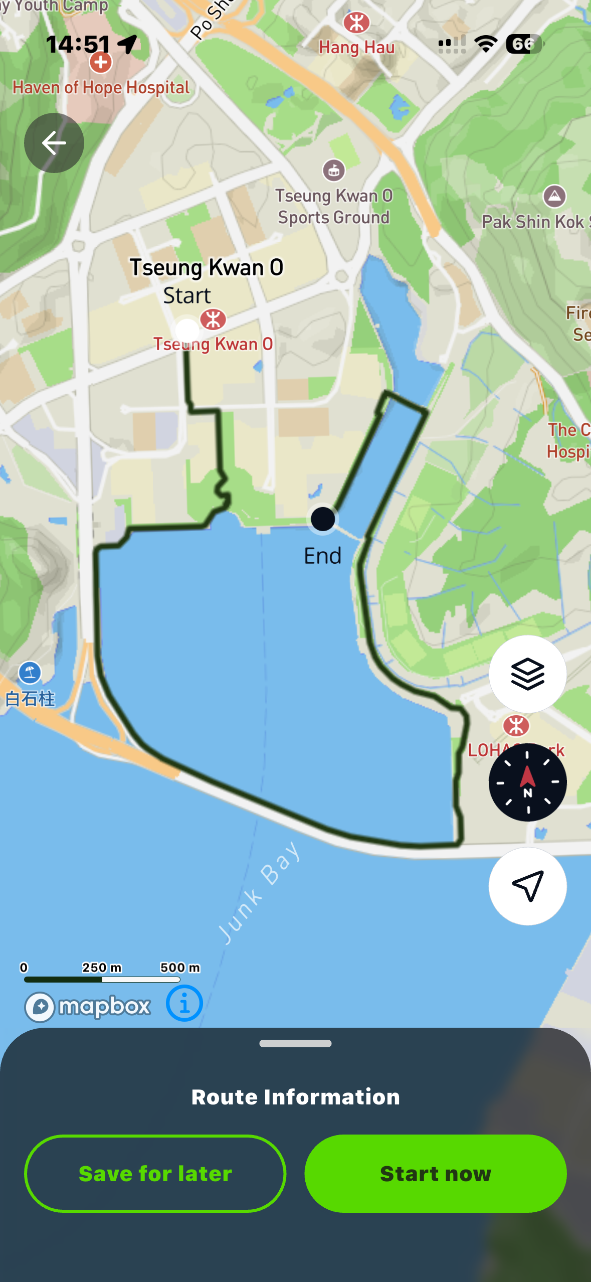 Route overview map for Tseung Kwan O Bridge Moonwalk